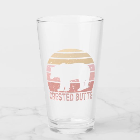 Crested Butte Colorado Retro Beer Glas (Voorkant)