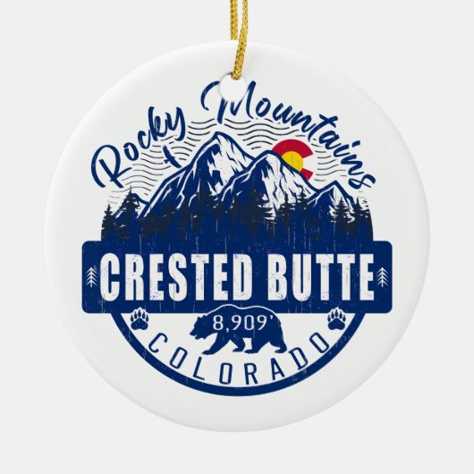 Crested Butte Colorado - Retro Souvenirs Keramisch Ornament (Voorkant)
