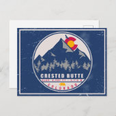 Crested Butte Colorado Retro Sunset Souvenirs Briefkaart (Voorkant / Achterkant)