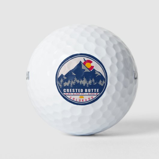 Crested Butte Colorado Retro Sunset Souvenirs Golfballen (Voorkant)