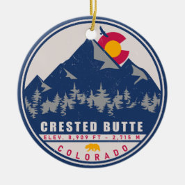 Crested Butte Colorado Retro Sunset Souvenirs Keramisch Ornament