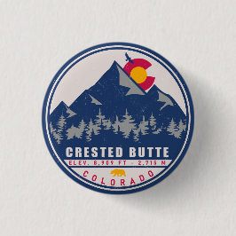 Crested Butte Colorado Retro Sunset Souvenirs Ronde Button 3,2 Cm