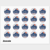 Crested Butte Colorado Retro Sunset Souvenirs Ronde Sticker (Vel)