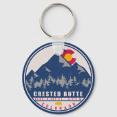 Crested Butte Colorado Retro Sunset Souvenirs Sleutelhanger (Achterkant)