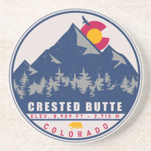Crested Butte Colorado Retro Sunset Souvenirs Zandsteen Onderzetter
