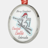 Crested Butte Colorado santa skier pet ornament (Links)