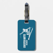 Crested Butte Colorado Skier Bagagelabel (Achterkant verticaal)