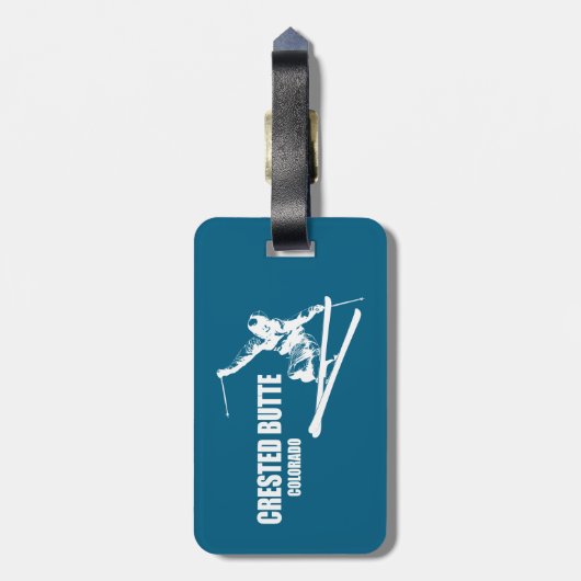 Crested Butte Colorado Skier Bagagelabel (Achterkant verticaal)
