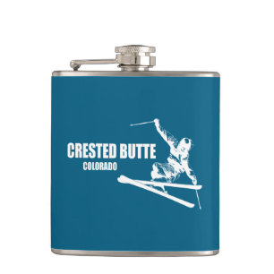 Crested Butte Colorado Skier Heupfles