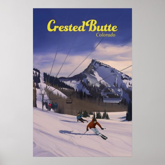 Crested Butte Colorado Skigebied Reisposter Poster (Voorkant)