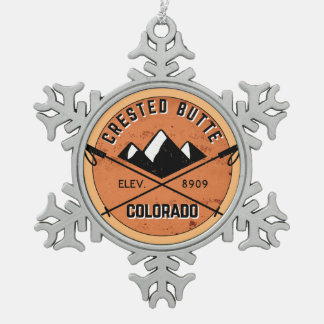 Crested Butte Colorado Skiing Springs Ski Tin Sneeuwvlok Ornament