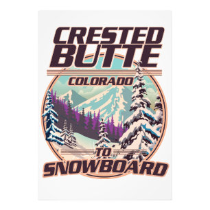 Crested Butte Colorado Snowboarden logo Foto Afdruk