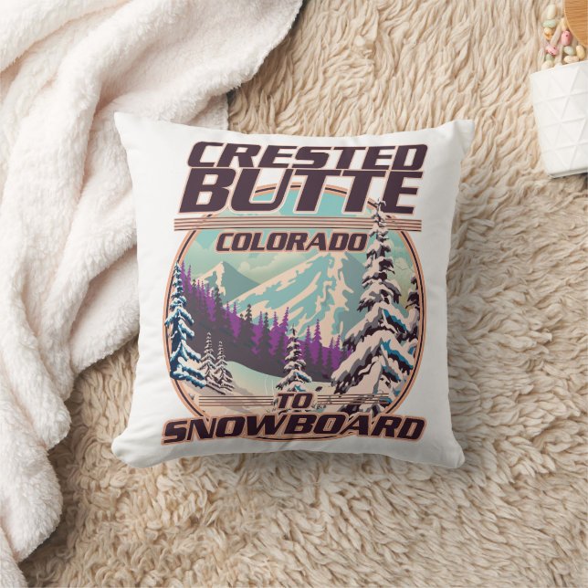 Crested Butte Colorado Snowboarden logo Kussen (Deken)