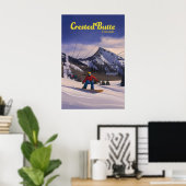 Crested Butte Colorado Snowboarden Reisposter Poster (Thuiskantoor)