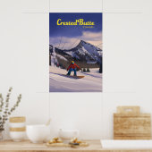 Crested Butte Colorado Snowboarden Reisposter Poster (Keuken)