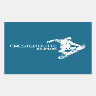Crested Butte Colorado Snowboarder Rechthoekige Sticker