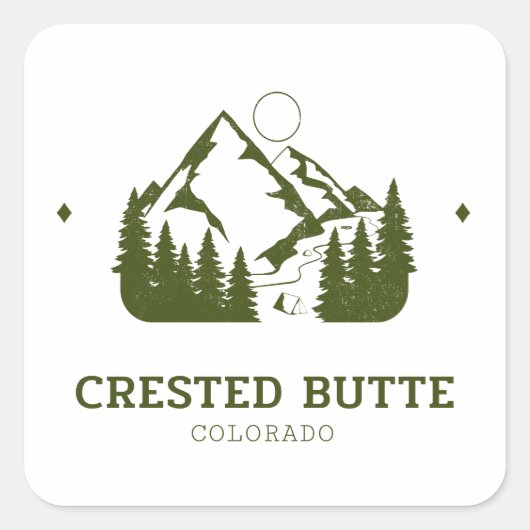 Crested Butte - Colorado Vierkante Sticker (Voorkant)