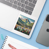 Crested Butte Mountain Colorado 3 inch Vinyl Stick Sticker (Laptop met iPhone)