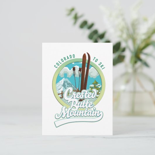 Crested Butte Mountain Colorado Ski logo Briefkaart (Staand voorkant)