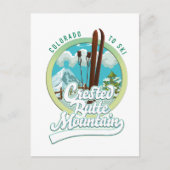 Crested Butte Mountain Colorado Ski logo Briefkaart (Voorkant)