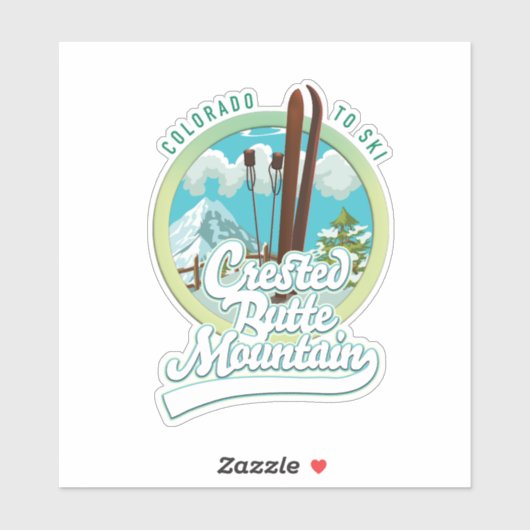 Crested Butte Mountain Colorado Ski logo Sticker (Vel)