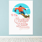 Crested Butte om te skiën Canvas Afdruk (Insitu (Houten vloer))
