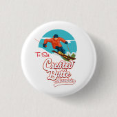 Crested Butte om te skiën Ronde Button 3,2 Cm (Voorkant)