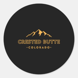 Crested Butte Retro Colorado Heren Dames Wandelen Ronde Sticker
