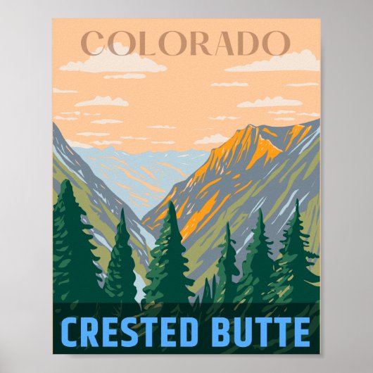 Crested Butte rotsachtige bergen colorado geschenk Poster (Voorkant)