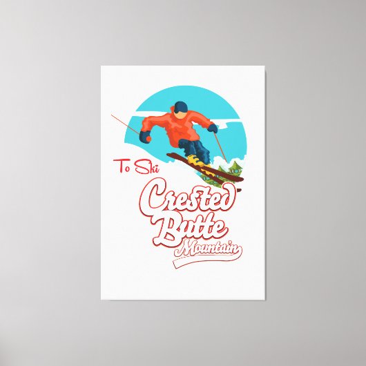 Crested Butte to ski Canvas Afdruk (Voorkant)