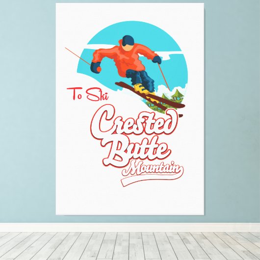 Crested Butte to ski Canvas Afdruk (Insitu (Houten vloer))