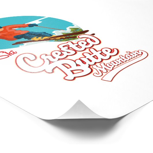 Crested Butte to ski Foto Afdruk (Hoek)