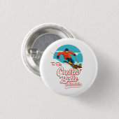 Crested Butte to ski Ronde Button 3,2 Cm (Voorkant /achterkant)