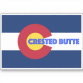 Crested Butte-vlag Sticker (Voorkant)