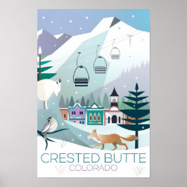 Crested Butte Winter Afdruk Poster