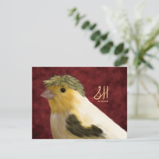 Crested Canary Briefkaart (Staand voorkant)