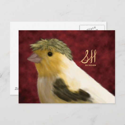 Crested Canary Briefkaart (Voorkant / Achterkant)