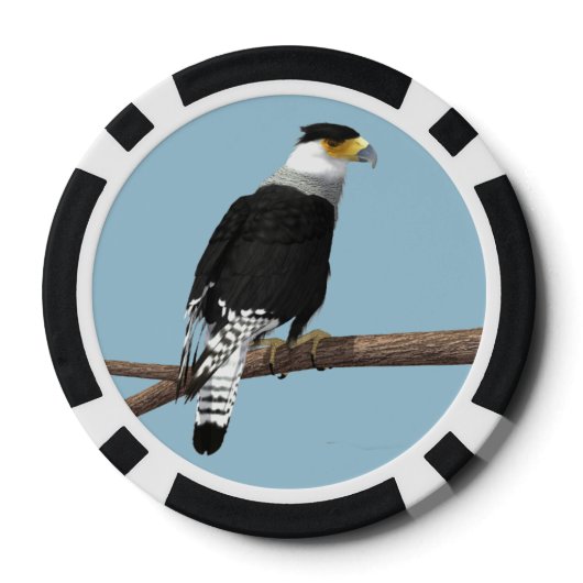 Crested Caracara Clay Poker Chip (Achterkant)