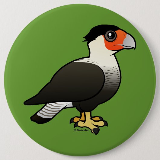 Crested Caracara Ronde Button 6,0 Cm (Voorkant)
