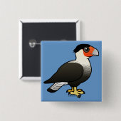 Crested Caracara Vierkante Button 5,1 Cm (Voorkant /achterkant)