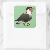 Crested Caracara Vierkante Sticker (Tas)