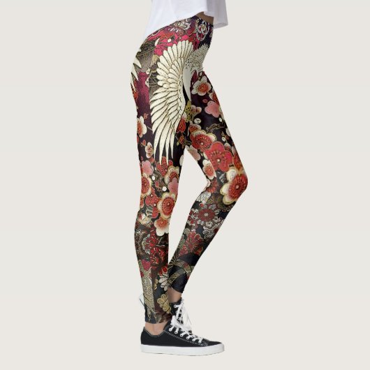 Crested Crane Blossom Leggings (Rechts)