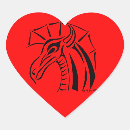 Crested Dragon Sticker Heart (Voorkant)