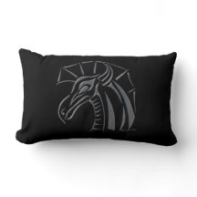 Crested Dragon (zilver) Lumbar Pillow