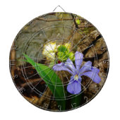 Crested Dwarf Iris blue paarse witte bloem Dartbord (Voorkant)