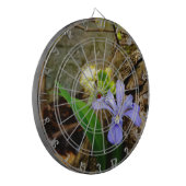 Crested Dwarf Iris blue paarse witte bloem Dartbord (Voorkant Links)