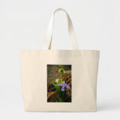 Crested Dwarf Iris blue paarse witte bloem Grote Tote Bag (Voorkant)