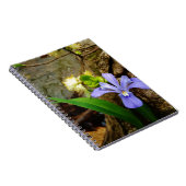 Crested Dwarf Iris blue paarse witte bloem Notitieboek (Rechterzijde)