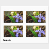Crested Dwarf Iris blue paarse witte bloem Rechthoekige Sticker (Vel)