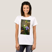 Crested Dwarf Iris blue paarse witte bloem T-shirt (Voorkant volledig)